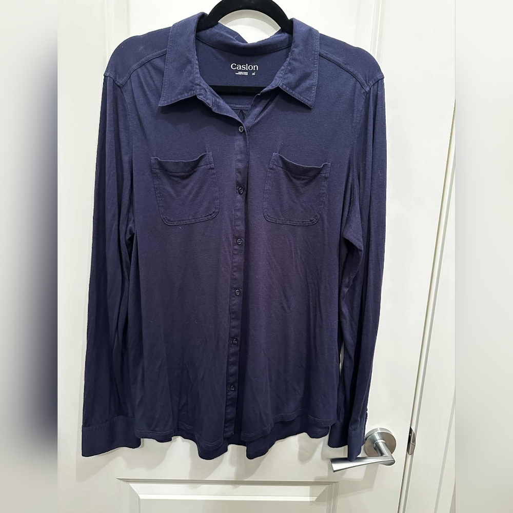 Caslon Ladies Deep Blue Casual Shirt
